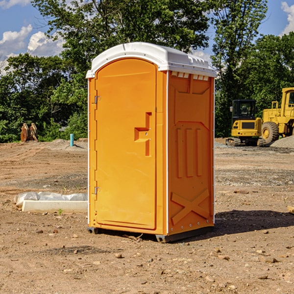 how often are the portable restrooms cleaned and serviced during a rental period in Morada